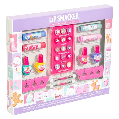 Lip Smacker Blockbuster, 27 Pezzi, Set Trucchi Bambina per Viso, Labbra e Unghie, con Lucidalabbra, Ombretti, e Smalti a Base di Acqua, Separatore Pedicure, Applicatori Inclusi