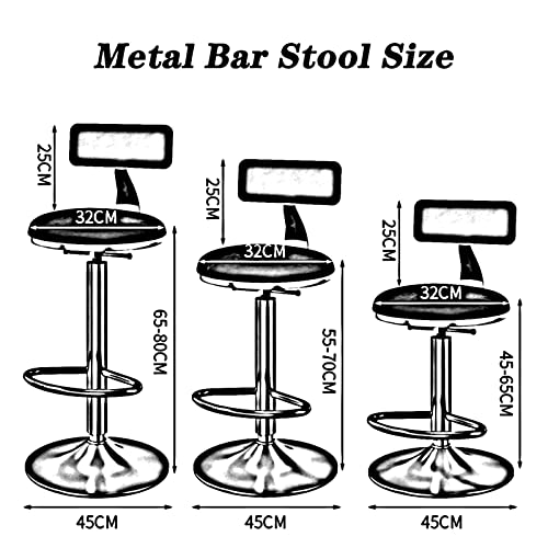 Tabouret de bar pivotant réglable 45-65 cm avec dossier ergonomique et base métal - 3