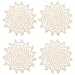 kilofly Crochet Cotton Lace Table Placemats Doilies Value Pack, 4pc, Beige, Net, 6 inch