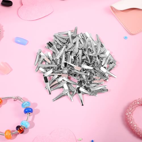 100 Pinzas de Pelo Cocodrilo Pequeñas 30 mm Plateadas miniatura 7