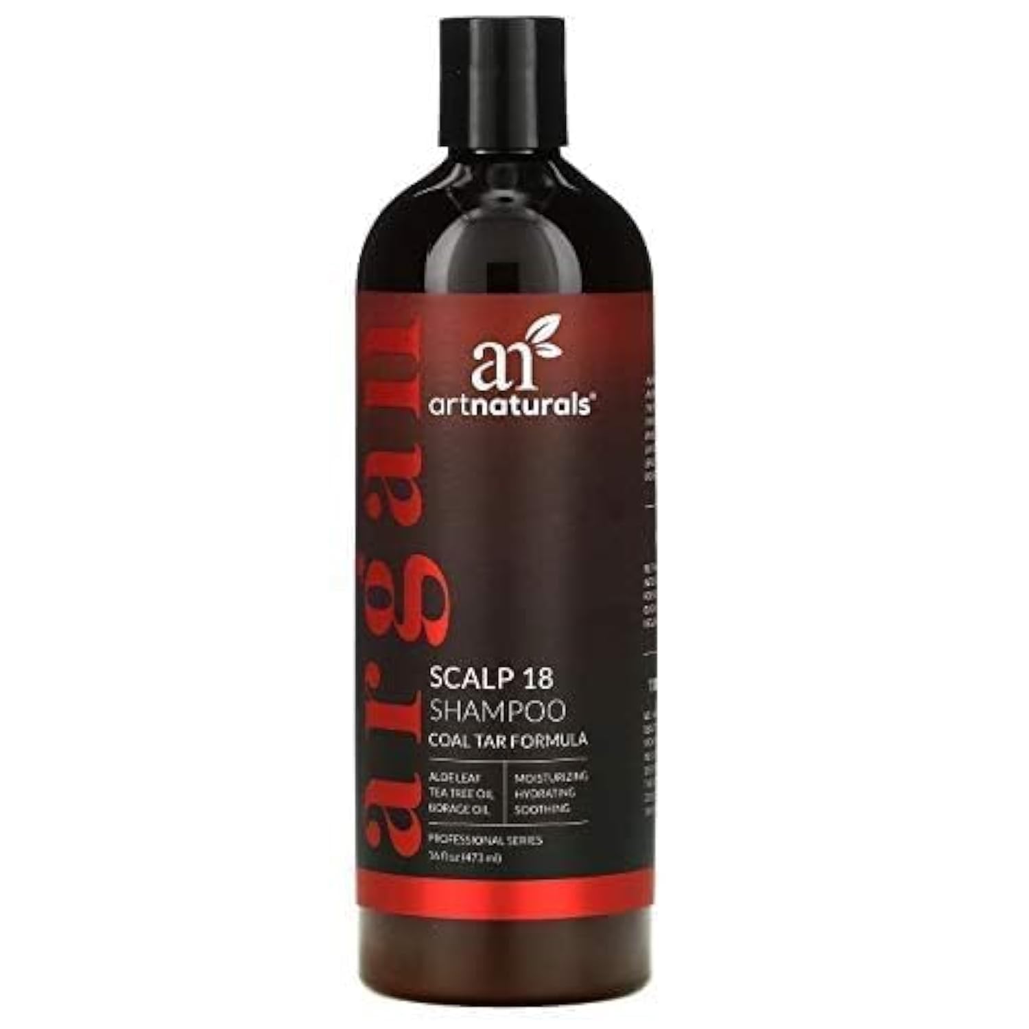 ArtNaturals Therapeutic Argan Shampoo - (16 Fl Oz / 473ml) - Natural and Organic Coal Tar with Argan Oil - Treatment Helps Anti-Itchy Scalp, Symptoms of Psoriasis, Eczema - Sulfate Free