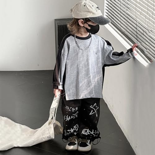 Toddler Boys Cargo Pants Elastic Waist Y2K Star Graphic Letter Printed Casual Joggers with Pockets Hip Hop Streetwear3