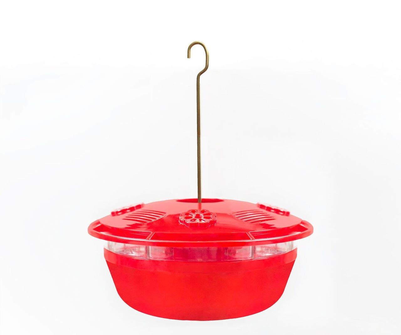 Ideology Humm-Yumm Hanging Hummingbird Feeder with A Protein Benefit | Holds 8 oz of Nectar | UV Resistant Plastic | The Humm Yumm Provides Complete & Balanced Nutrition for Your Hummer Friends | Red