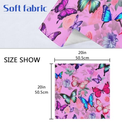 Servilletas de Tela Reutilizables Mariposa Rosa Pack x4 miniatura 7