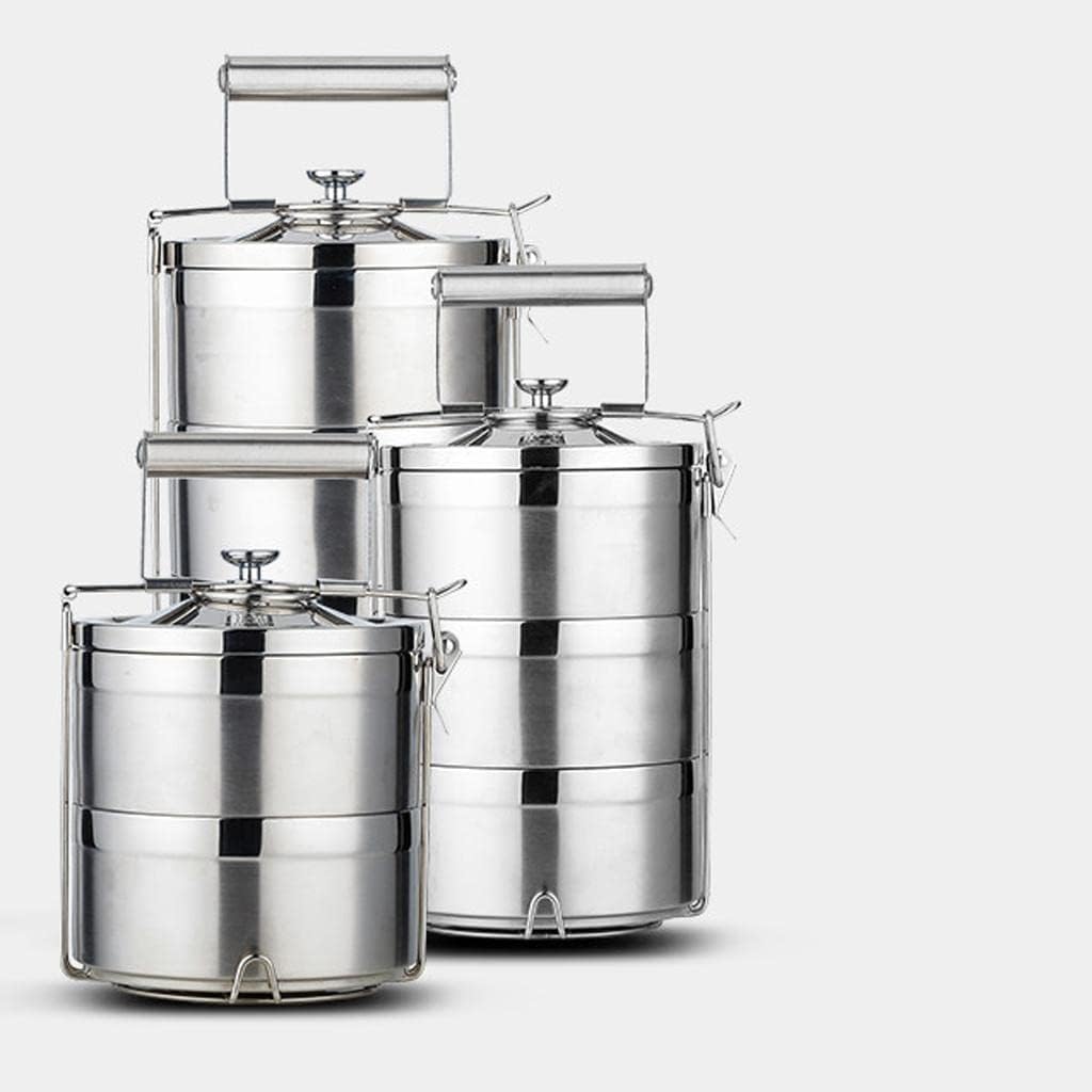 Stainless Steel Thermal Insulated Stackable Lunch Bento Box Tiffin, 3 Tier