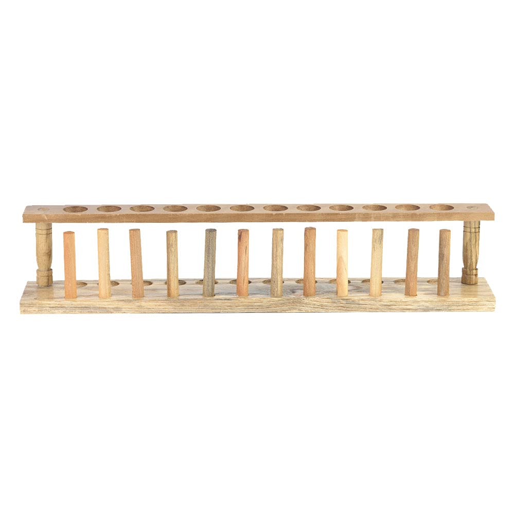 Support Tube à essai, Support Bois Tubes éprouvette, Burette Stand de Stockage, Présentoirs de Tubes Cylindriques, 6/8/10/12 Trous Outil de Laboratoire Chimique Office Supplies (12 Holes)