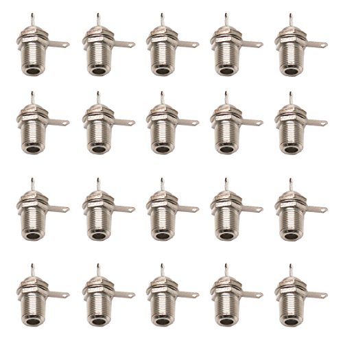 ZXHAO 9mm/0.35 inch Thread F-Type TV Female Jack Socket Nut Bulkhead Solder Cup
