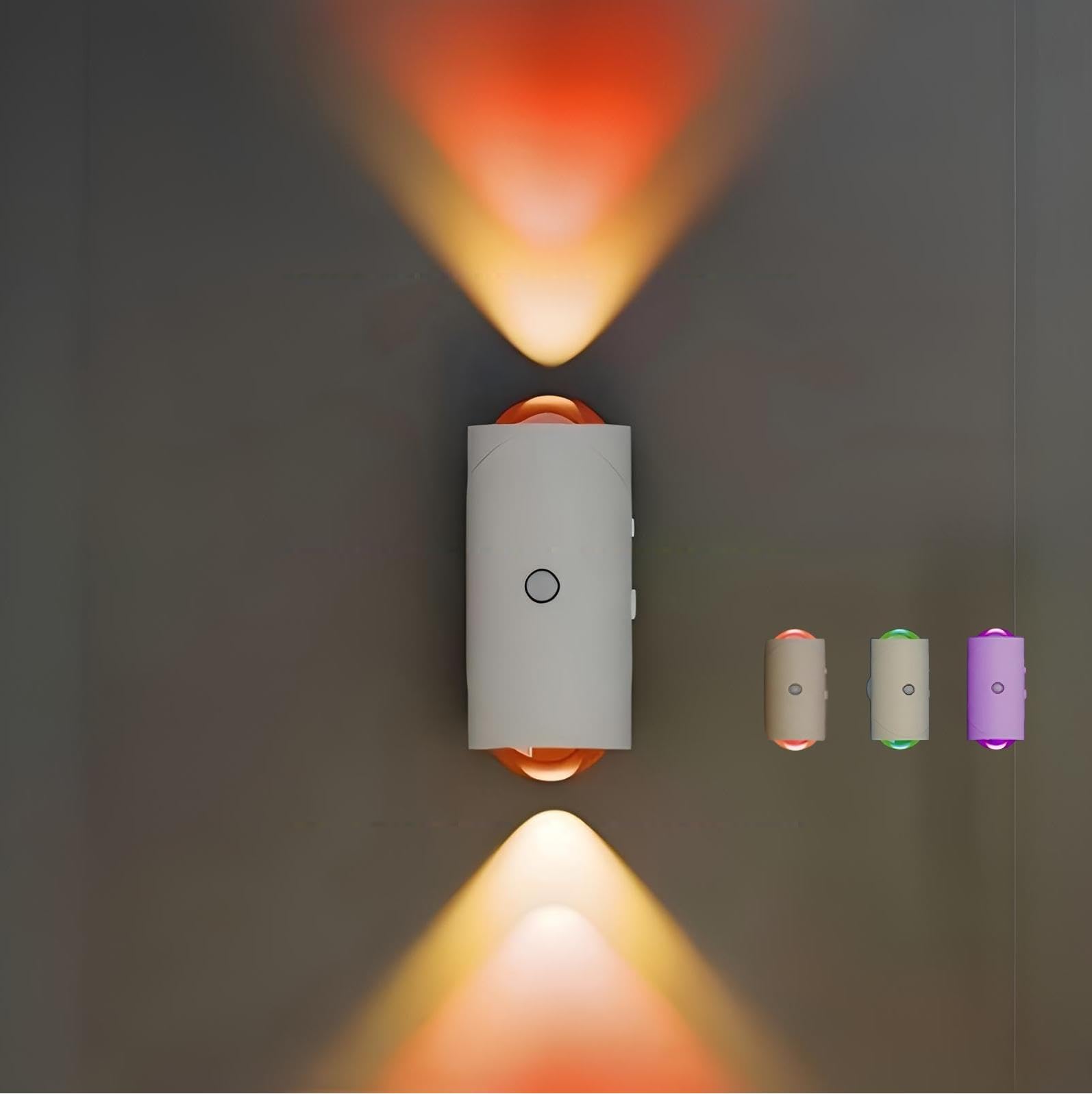 Luz nocturna con sensor de movimiento, luz con sensor de movimiento para interiores, carga USB tipo C, duración de la batería ultra larga, montaje magnético, cambio de colores neón coloridos