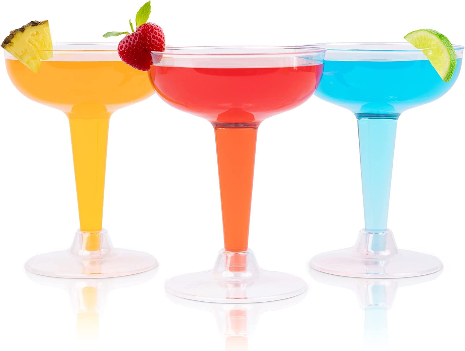 THE WHITE SHOP 20 Plastic Coupe Glasses, 4oz - Champagne Glasses Plastic Disposable - Cocktail Cups for Cinco de Mayo Fiesta, Taco Party, Mexican Decorations, Champagne Tower/20pcs