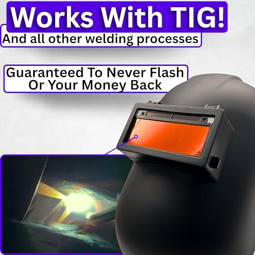 Image of The Duke Adjustable 2.0 | Adjustable Shade 8-13 Red Auto Darkening Welding Lens With Grind Mode | 5A TIG Rating - No Flashing | 2 inch X 4.25 inch X 0.2 inch | Red Welding Lens - Green Puddle | Royal Series 2.0