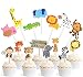 Jungle Safari Animal Cupcake Toppers Picks - 62pcs Animal Theme Party Decorations Zoo Animals Cake Decorations Animal Theme Party Supplies for Kids Birthday Baby Shower Animal Theme Party Decorations