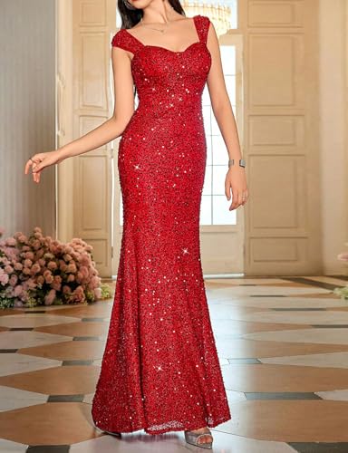 Image of Madam Uniq Formal Dress Sequin Fishtail Sleeveless 1920s Gatsby Cocktail Prom Elegant Maxi Evening Gowns for Women