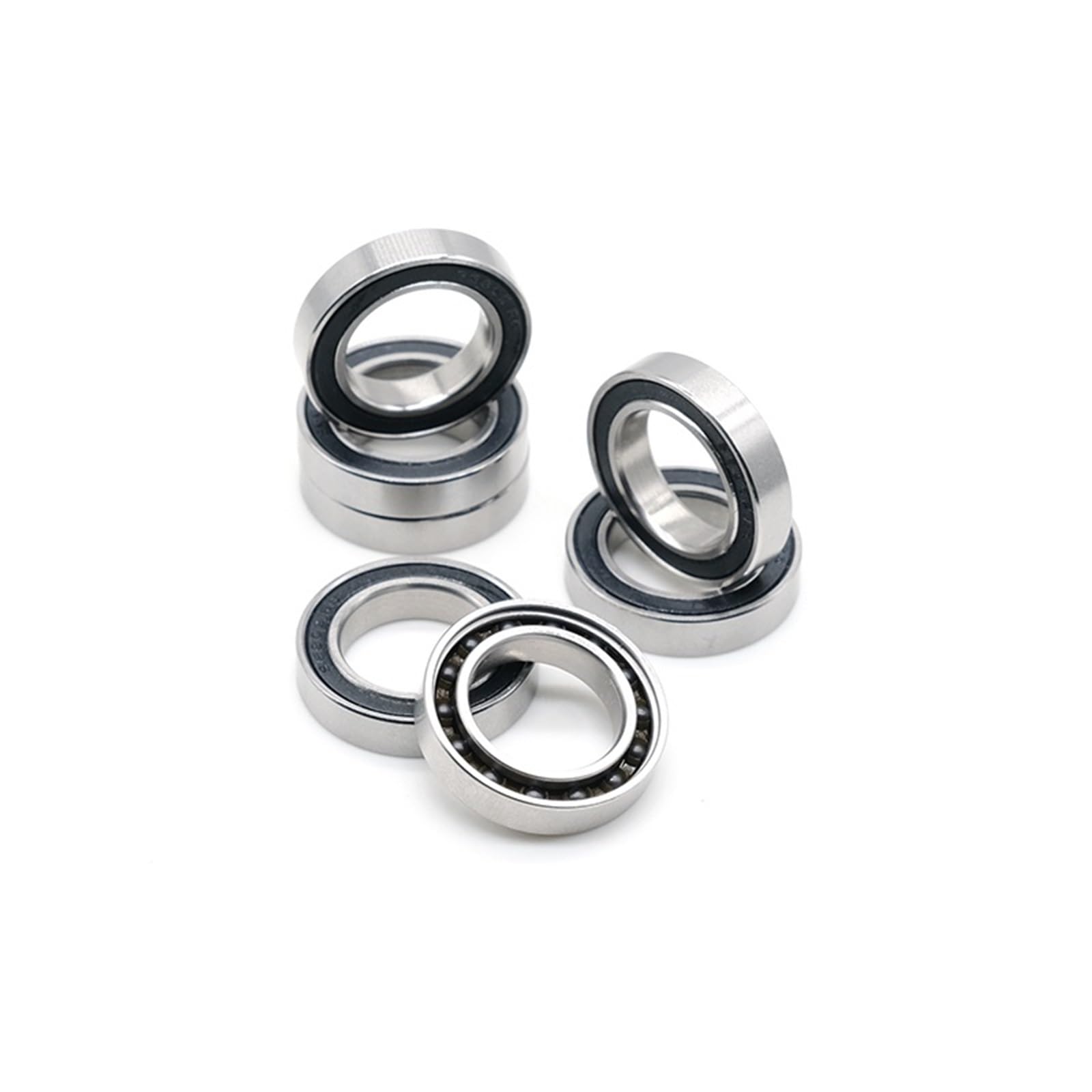 Rodamientos S6802-2RS CB 440C 6802RS, anillos de acero inoxidable con bolas de cerámica Si3N4, 15 x 24 x 5 mm, S6802RS, 1 unidad