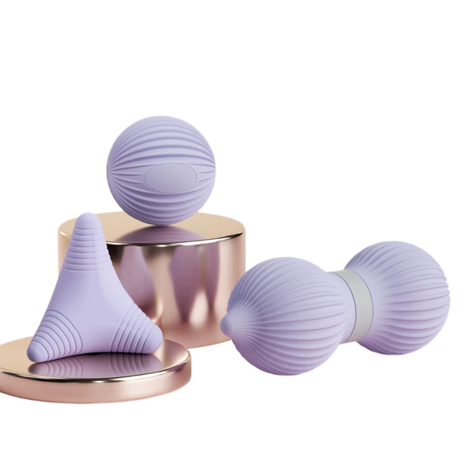 Gyios Peanut Massage Ball Fascia Set - Deep Tissue Trigger Point Therapy For Yoga, Pilates & Postpartum Recovery- Purple (3pcs)