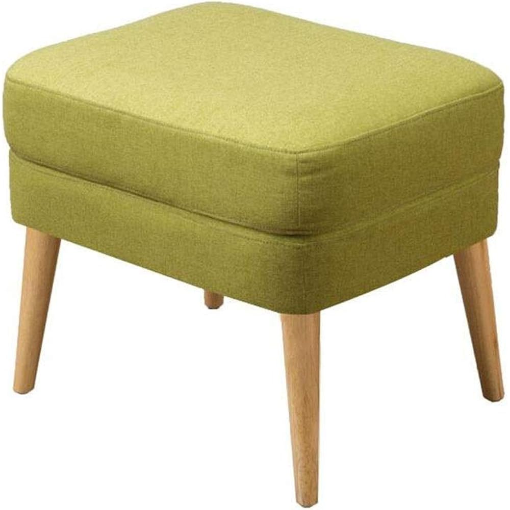 QTQHOME Upholstered Footstool Ottoman,Fabric Footrest with Real Wood