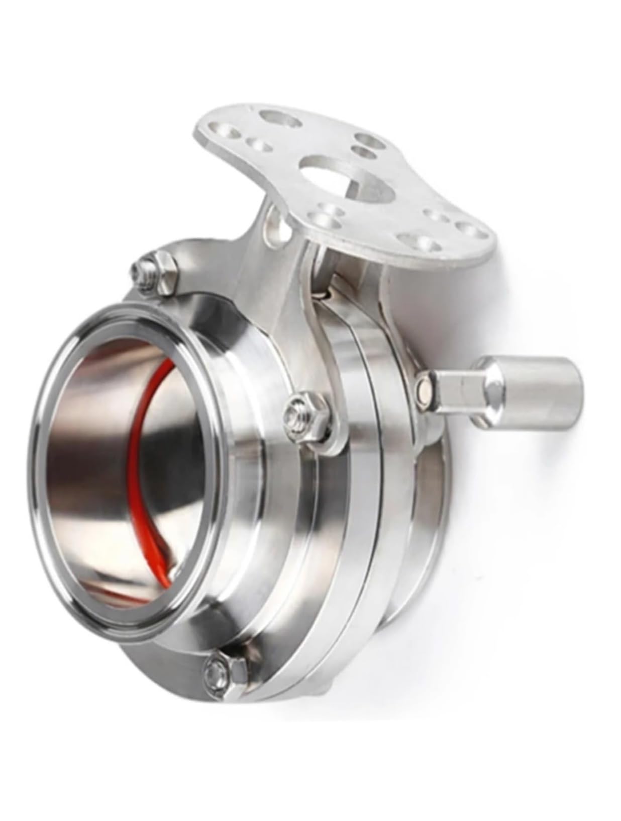 8-Inch Stainless Steel 304 Sanitary Valve with Tri Clamp and Silicone Sealing - Ideal for Food and Beverage Applications