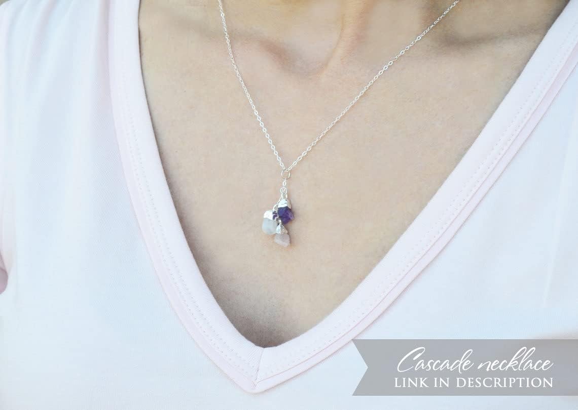 Raw Birthstone Necklace, Bridesmaid Gift, Layering Necklace. Healing Crystal Necklace