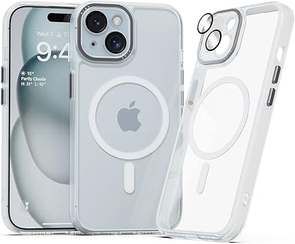miak for iPhone 15 Plus Case, Strong Magnetic Compatible with MagSafe, Camera Lens Full Cover Case, Translucent