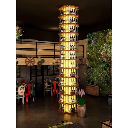 Soporte de vino modular de madera y metal miniatura 4