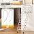 HESMAX Pull Down Wall Mounted Attic Ladder,12 Steps Space Saving Folding Loft Stairs,Fits 112-124 in Ceiling Height, Attic Stairs for Small Home Renovation & Attic Storage Daily Access