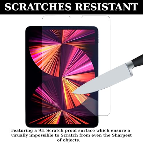 Image of Tempered Glass For iPad Air 4th 5th Generation /iPad Pro 11 inch 2022 /2021 /2020 /2018 Full Screen Protector Guard - Pack of 1