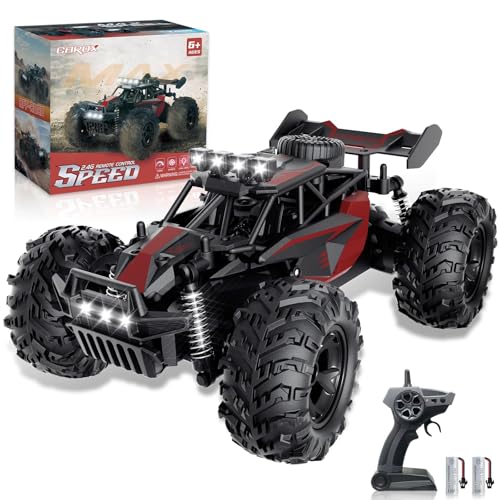 Carox Remote Control Car, 2.4GHz 25KM/H High Speed RC Car, 1:18 Off-Road Monster Truck with LED...