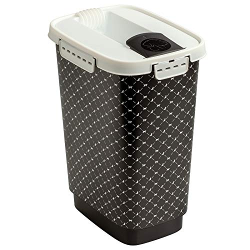 Rotho Flo Tierfutterbehälter 4.1l mit Deckel, lebensmittelechter Kunststoff (PP) BPA-frei, schwarz, 4.1l (19.5 x 13.6 x 27.0 cm)