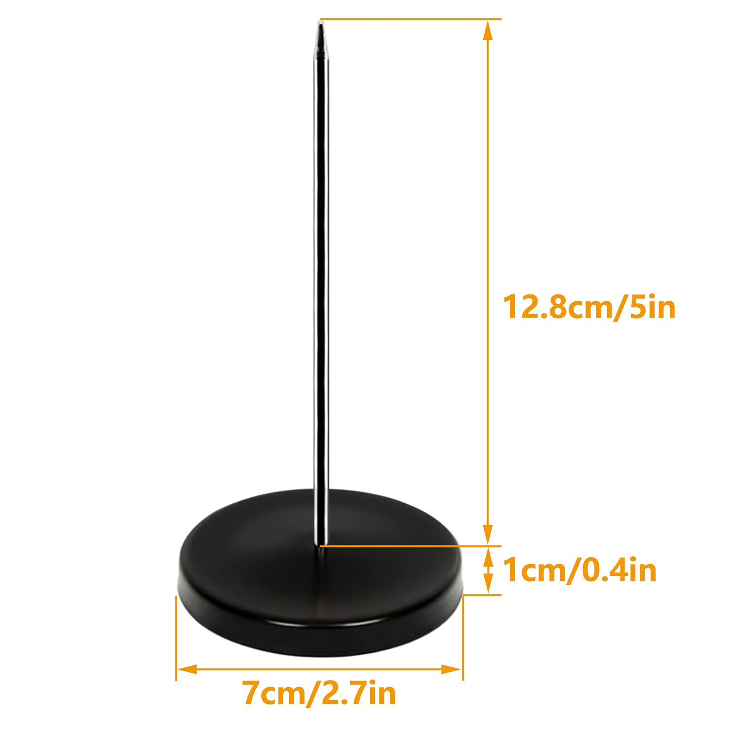 Pincho para Notas de Acero Inoxidable,4 Pcs Sostenedor para Notas,Tenedor Sostenedor Soporte Para Recibos De Papel Pincho para Tickets para Factura Recibo Nota Papel (Negro)
