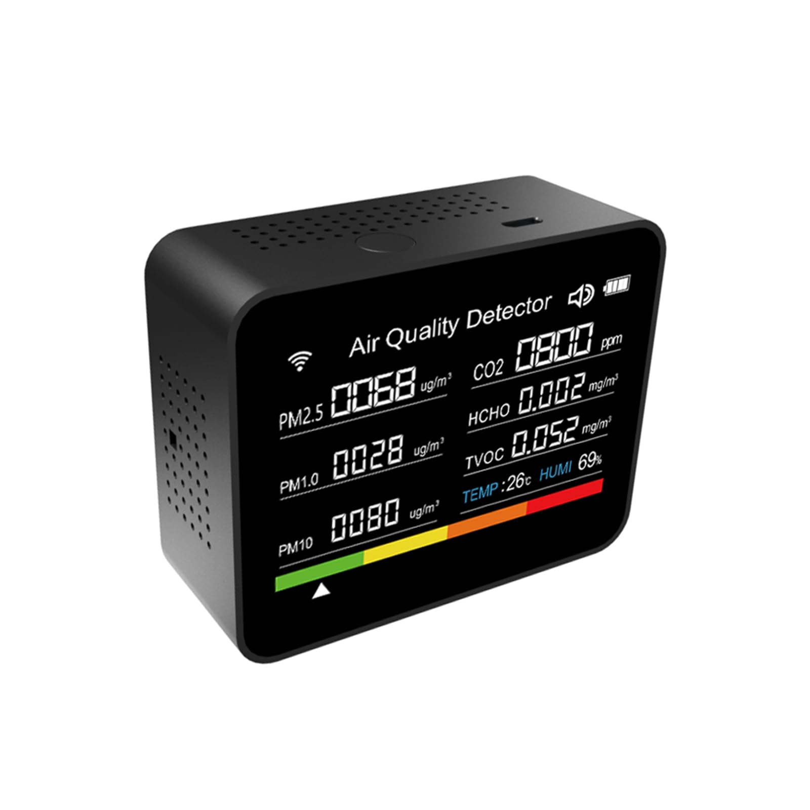 Innovatives Hygros Thermometer Messgerät 13 in 1 Luftqualitätstest TVOC HCHO Messgerät für PM2.5 PM1.0 CO2