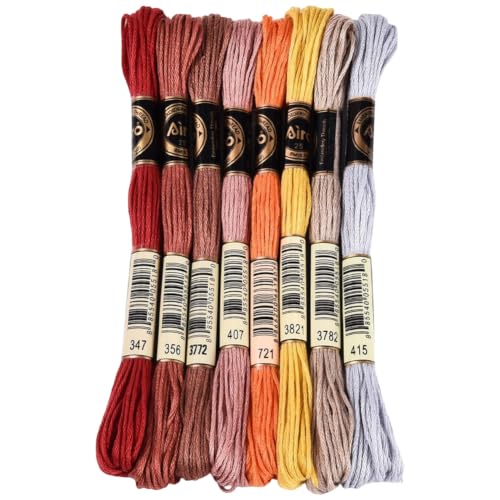 Image of 8 Skeins 70 Yards Light Brown Embroidery Thread for Crafts DIY
