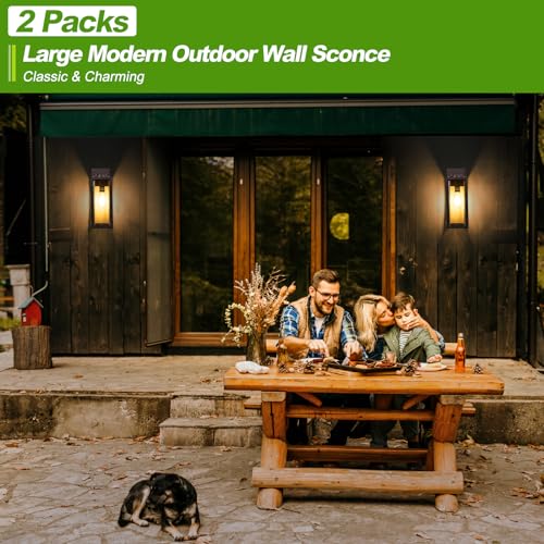 16inch-Large-Outdoor-Wall-Lights-2-Packs-Oil-Rubbed-Bronze-Exterior-Light-Fixture-with-Clear-Glass-Shade-Waterproof-Porch-Lighting-for-House-Farmhouse-Sconces-Lantern-for-Front-Door-Garage 16inch Large Outdoor Wall Lights 2 Packs Oil Rubbed Bronze Exterior Light Fixture with Clear Glass Shade Waterproof Porch Lighting for House Farmhouse Sconces Lantern for Front Door Garage