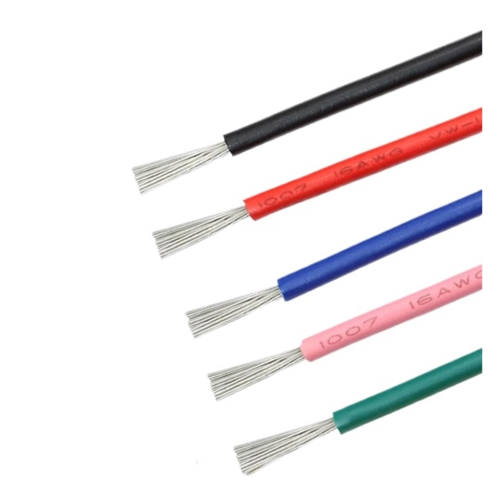 Cable electrónico UL1007 de 2~100m, 30, 28, 26, 24, 22, 20, 18, 16AWG, lámpara LED DIY, línea de conexión de iluminación, Cable de cobre estañado aislado de PVC(Red,50 METERS_24AWG)