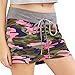 Produktbild Trada Shorts, Europäische und amerikanische Camouflage Shorts elastische Taille dünne Beinhosen weiblich Trainings Yoga-Kurzschluss-Kordelzug-beiläufige Dame-Sommer Camouflage (S, Rosa)
