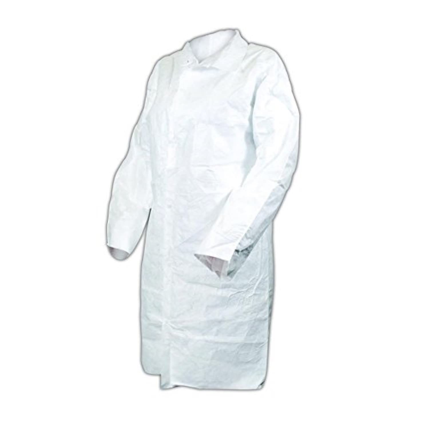 DuPont TY212SWH4X003000 DuPont Tyvek Lab Coat with Pockets and Collar, Medium, White, 4XL (Pack of 30)