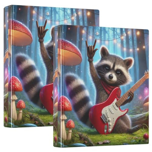 Classeur 3 anneaux raton laveur guitare format A4 pour école et bureau Ex2