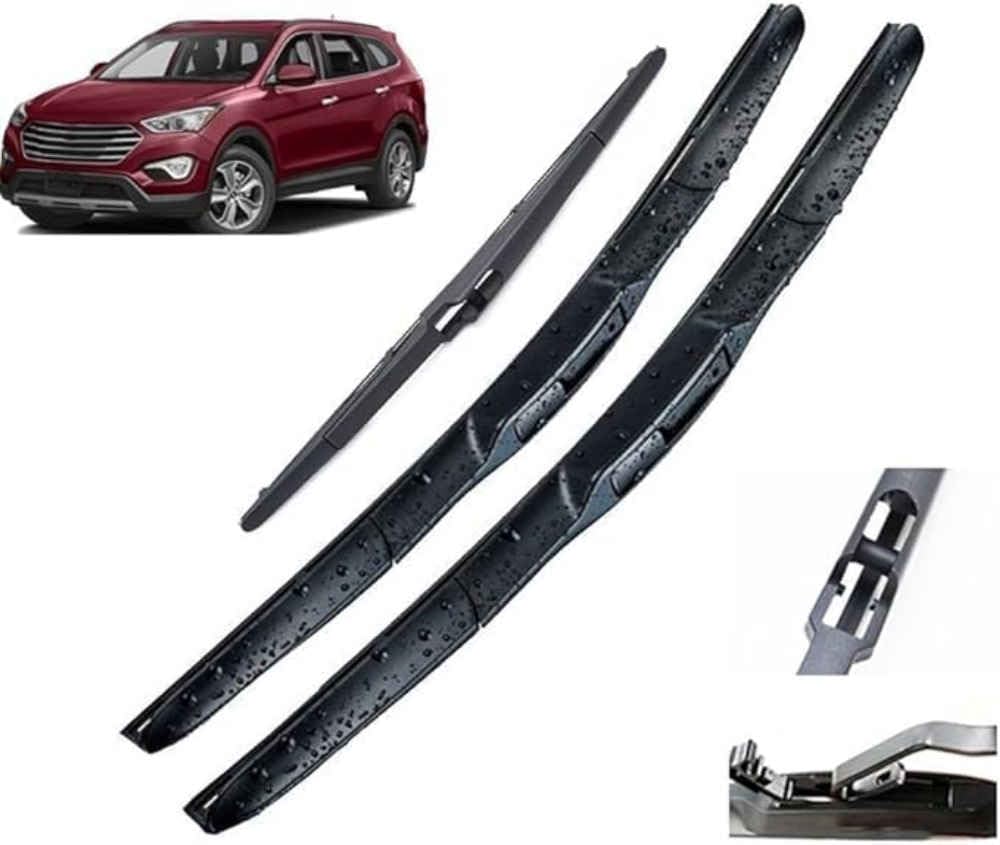 Nysldsco Normal Premium Exact Fit Windscreen Wiper Blades For Hyundai Santa Fe Dm 2012-2016 2017 26+14+13In Durable Natural Rubber Easy Fit For A Quiet And Streak Free Wipe