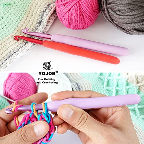 Image of YOJOB 2Pack Size J / 6mm, K / 6.5mm Crochet Hooks, Super Smooth & Ergonomic for Beginner and Advanced (6.0mm, 6.5mm)