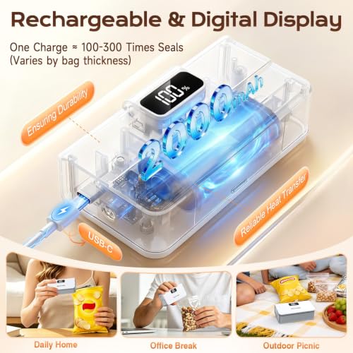 SEANCHEER Rechargeable Mini Bag Sealer