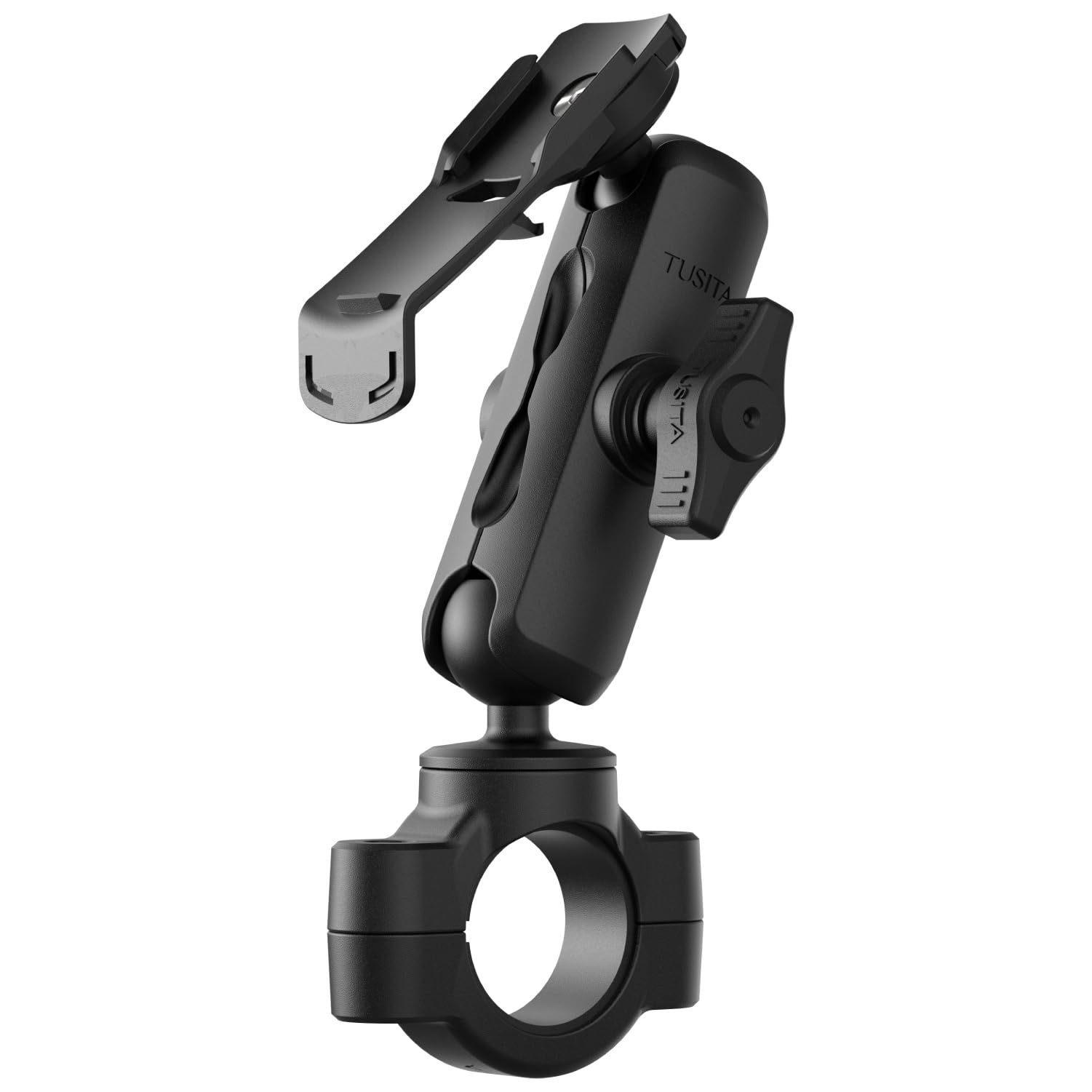 TUSITA Moto GPS Soporte - Soporte Compatible con Garmin Portátil GPS - Brazo de Doble Enchufe Mediano, Base de Manillar