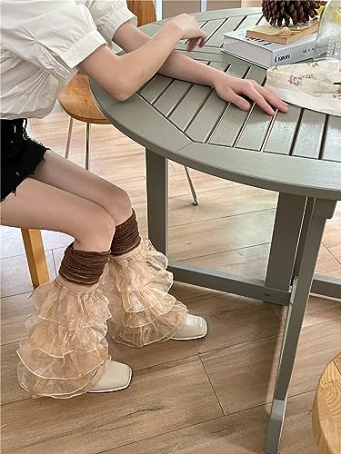 Image of Women Y2k Leg Warmers Ribbed Knitted Harajuku Kawaii Leg Warmers Streetwear