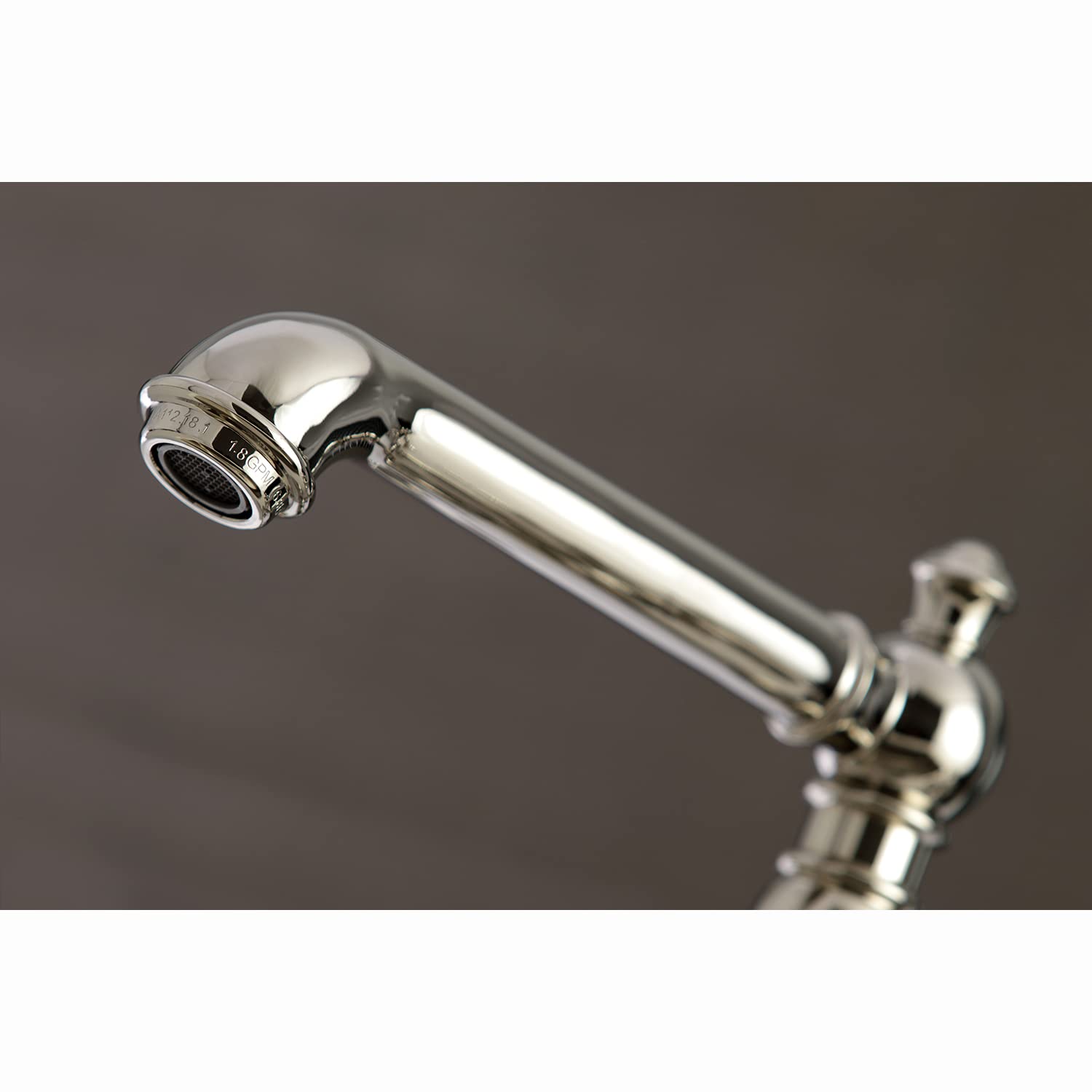 Kingston Brass KS7276PLBS Grifo de Cocina Puente de 8 Pulgadas con pulverizador, Níquel Pulido