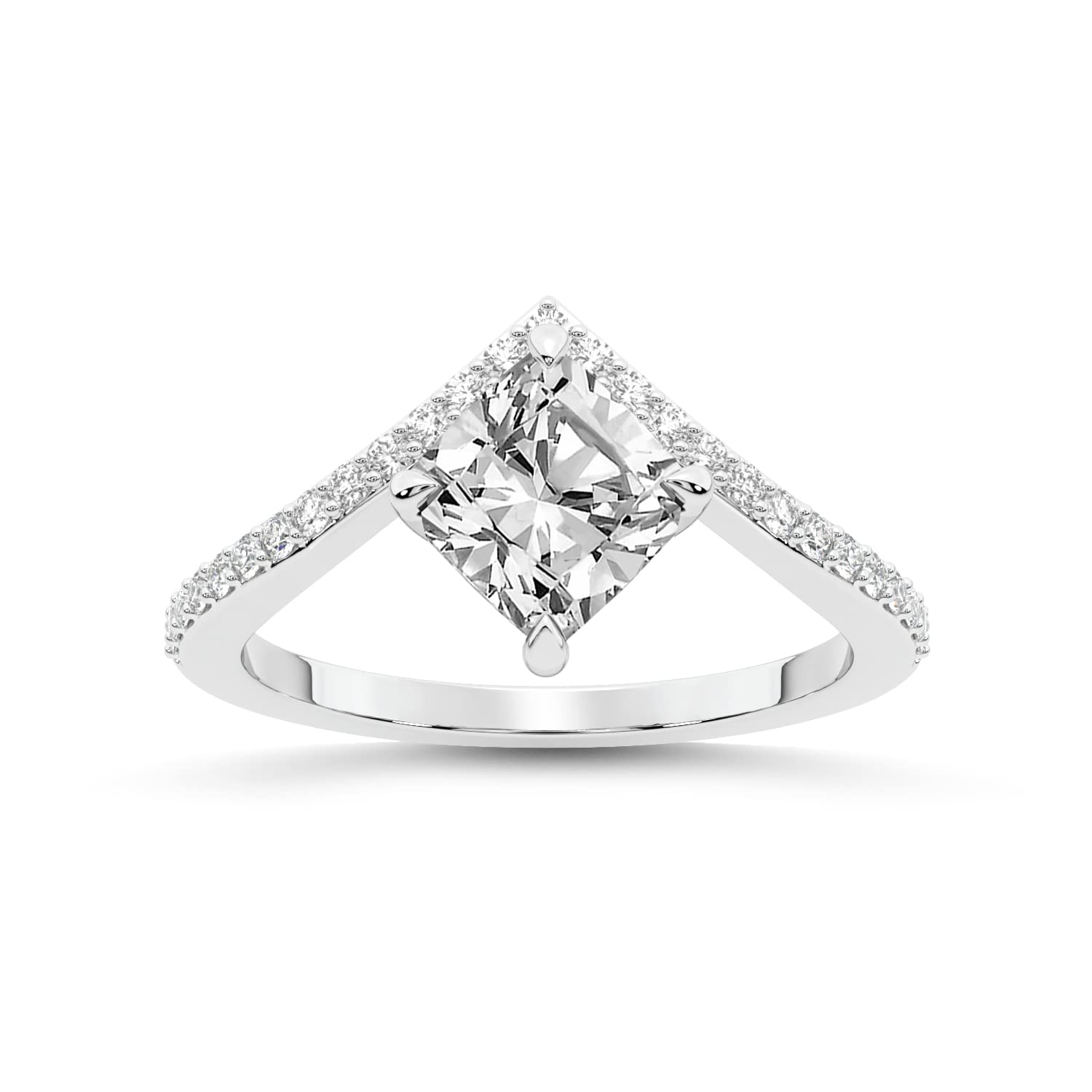 FRIENDLY DIAMONDS1 Carat -5 Carat | IGI Certified Lab Grown Diamond Engagement Ring | 14K Or 18K in White, Yellow Or Rose Gold | Zelda Classic Chevron Diamond Engagement Ring | FG-VS1-VS2 Quality
