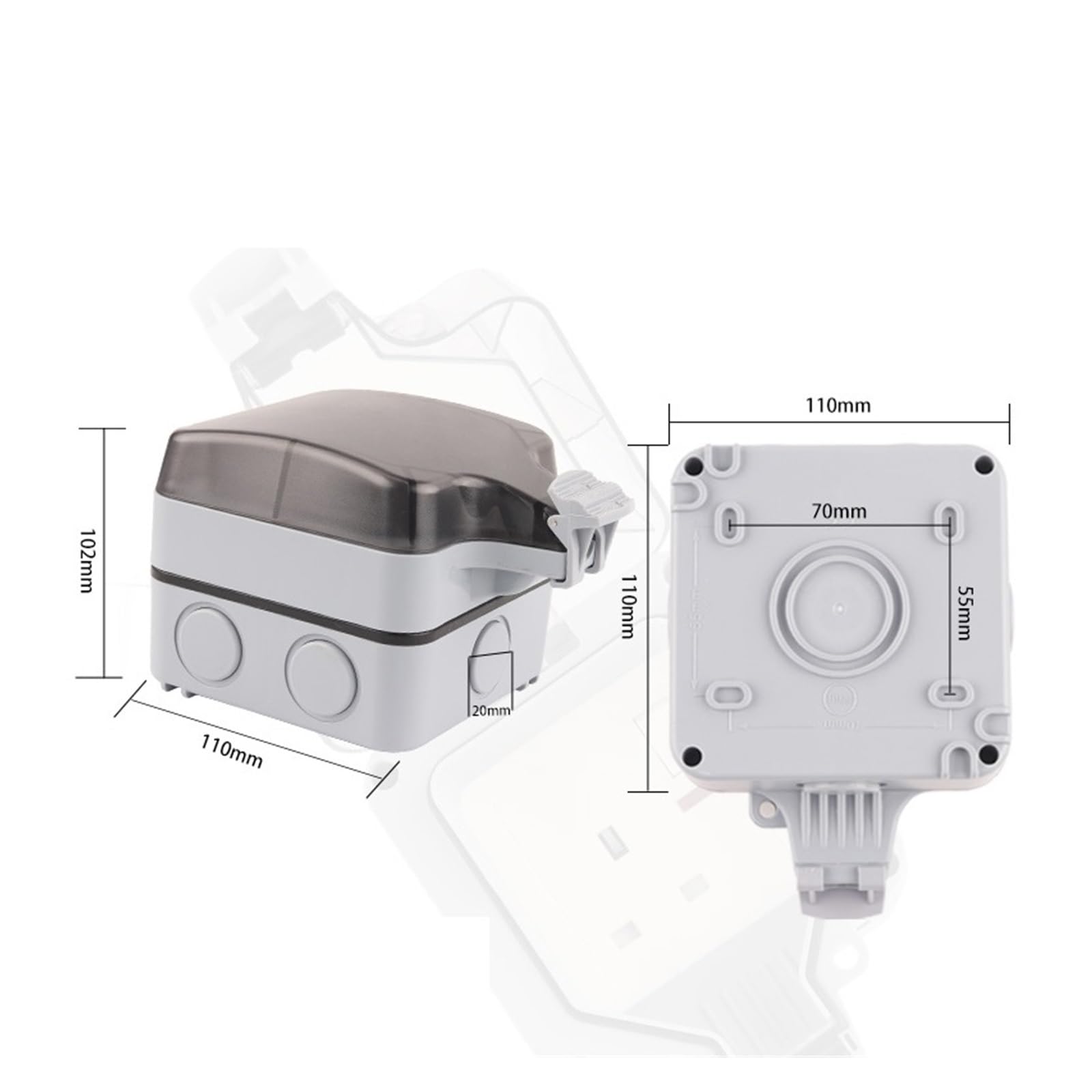 Prise murale étanche IP66 for extérieur, 16 A, 250 V, avec interrupteur et port USB(With USB)