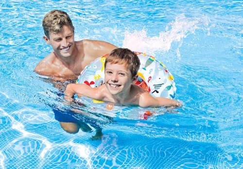 Image of 61cm Inflatable Kids Water Floaty Vinyl Float for 6-10 Years Old | Kids Fun Lively Print Swim Tube | Kids Big Swim Rings - Pack of 1