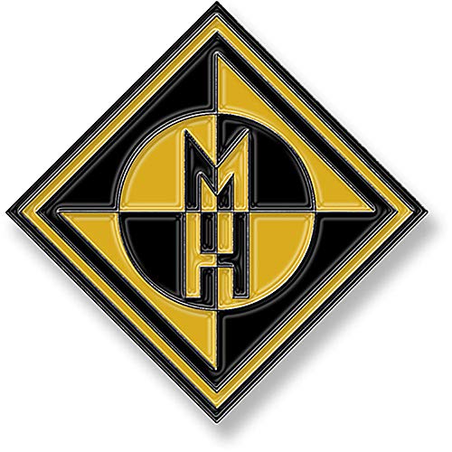 Image of Machine Head Pin Diamond Logo Yellow/Black