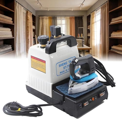 FHRKA Plancha de Vapor Industrial de 1600 W, Equipo de Planchado Comercial, estación de Planchado Profesional con manómetro para tintorería.