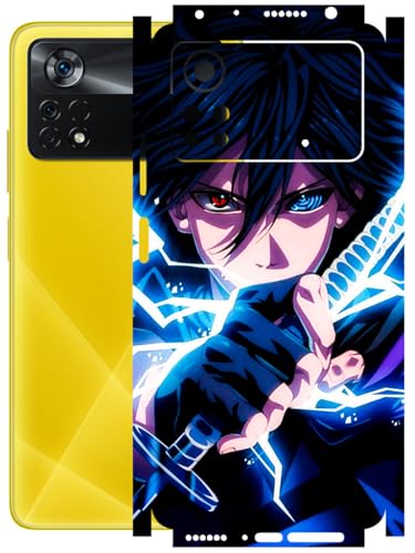 Image of AtOdds - Full Body Back Screen Guard Protector Film - Lamination Wrap Skin Sticker Compatible with Poco X4 PRO (5G) | Scratchproof Matte Finish (Anime 42)
