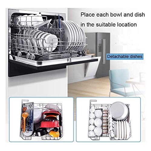 DJDLLZY Draagbare vaatwassers Compact aanrecht vaatwasser 6 plaatsinstellingen Draagbare ingebouwde vaatwasser voor… - Afbeelding 5