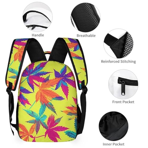 Colorful Weeds Rainbow Cute Backpacks Set Lightweight Lunch Bag Aesthetic Pencil Cases for Travel Work3