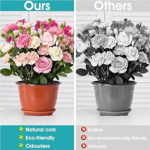 30pcs Invisible Plant Pot Feet, 2 Inch Planter Feet Non-Slip Surface,Indoor Outdoor Solid Corkwood Planter Pot Lifters for Plants Flowers - Image 7